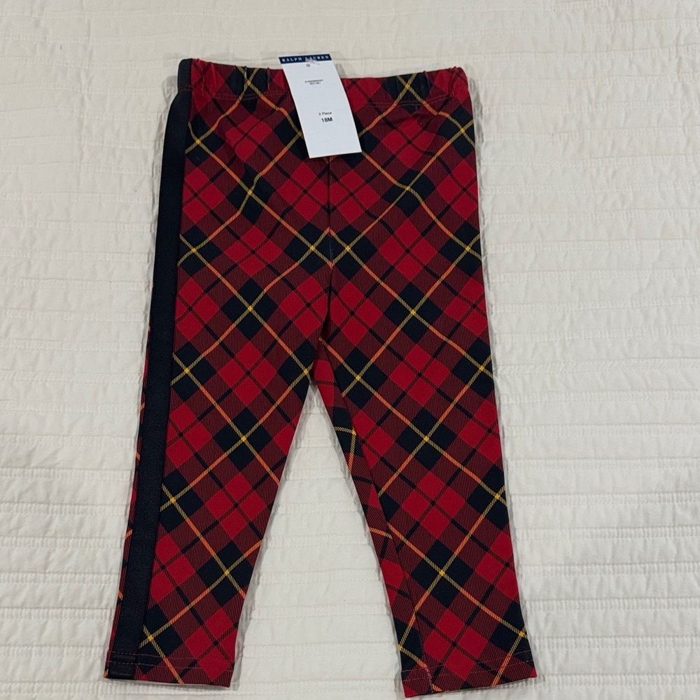 Ralph Lauren Red Plaid Kids Leggings